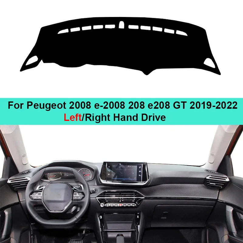 Чехол для приборной панели автомобиля Peugeot 2008 E-2008 208 E208 GT 2019-2022, коврик для приборной панели, Солнцезащитная УФ-подушка, автомобильные аксессуары