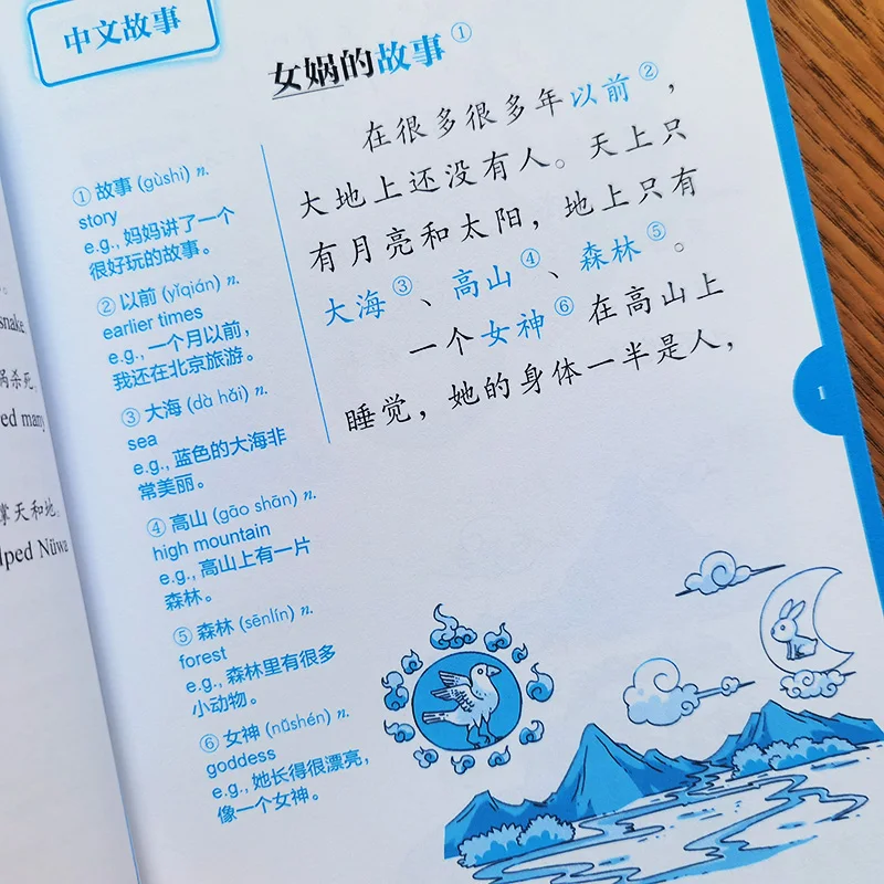 Pembacaan Bertingkat Cina Rainbow Bridge Level 1 (6 volume dalam total perbandingan Cina-Inggris. Dengan audio) Tutorial Standar HSK