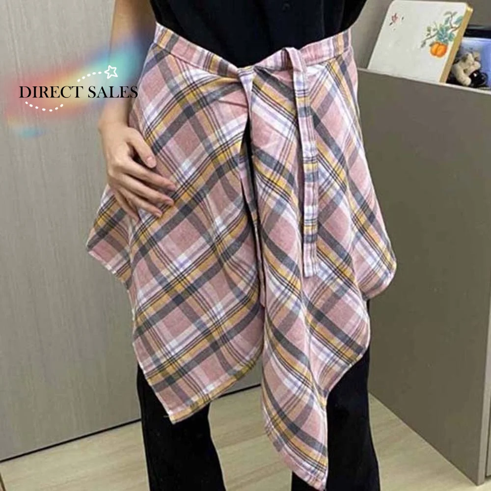Korean Style Plaid Skirt Belted High Waist Y2K Mini A-line Shortskirt Hip-hop Underskirt Waist Seal Skirt Street Dance