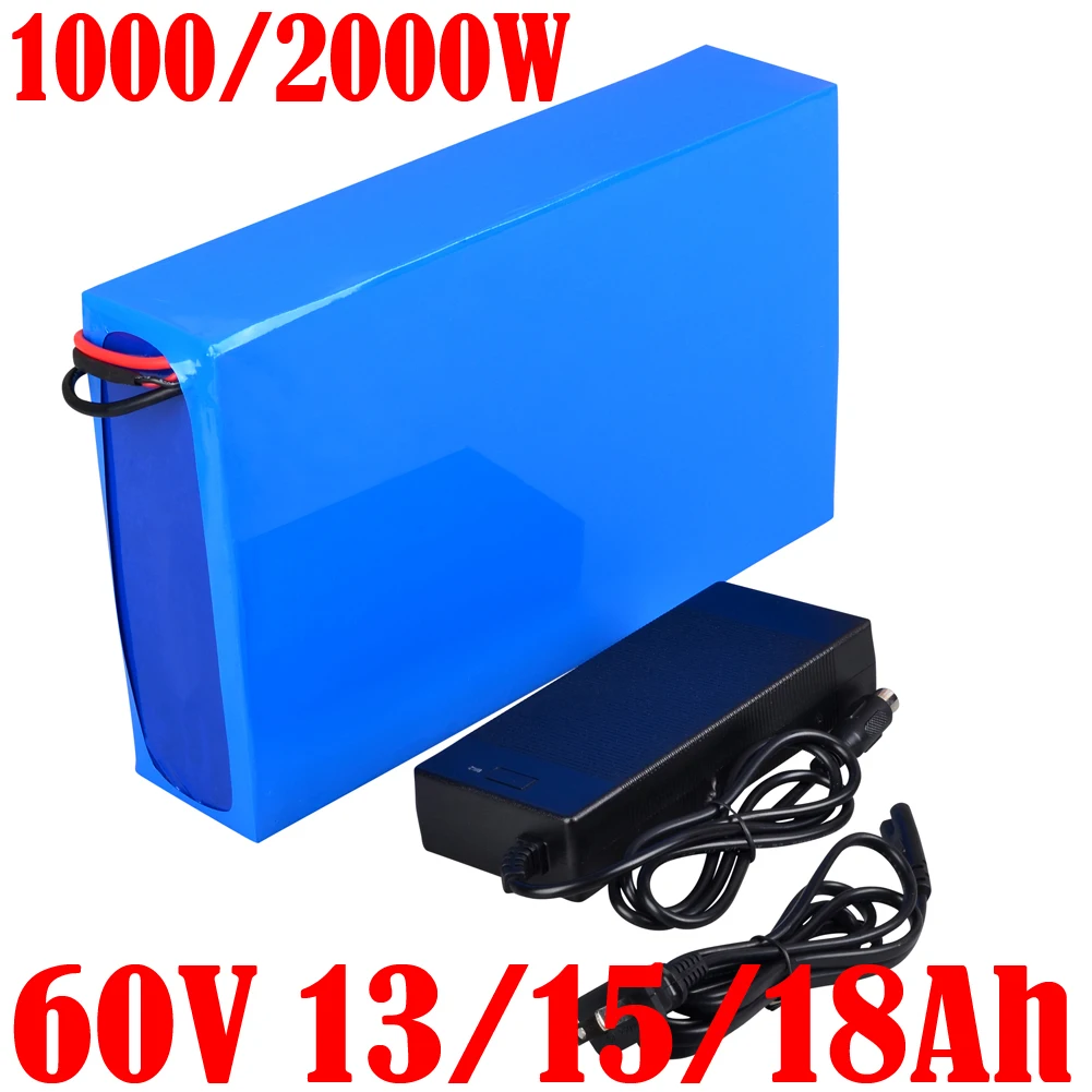 

E-Bike Battery 60V 1500W 2000W 3000W Lithium Battery Pack 60V 10Ah 12Ah 13Ah 15Ah 18Ah 20Ah Electric Bike Li-ion Scooter Battery