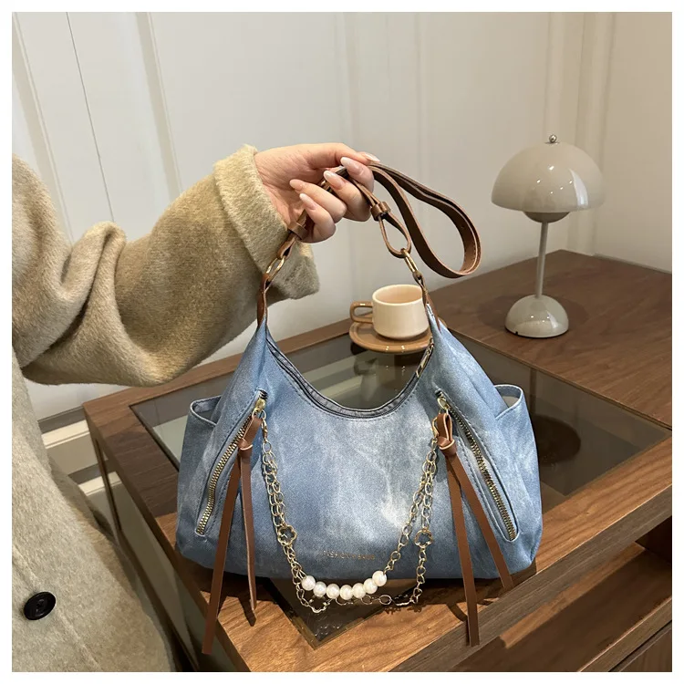 حقيبة يد نسائية عصرية مزينة بمجوهرات عصرية وحقيبة عشاء كاجوال مناسبة للأزواج في مواسم الخريف والشتاء