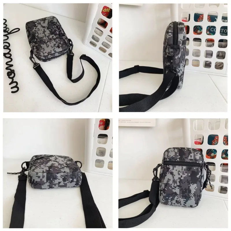 Men\'s Oxford Camouflage Crossbody Bag Minimalist Design Lightweight Casual Small Shoulder Bags for Men Zipper Messenger Pouch