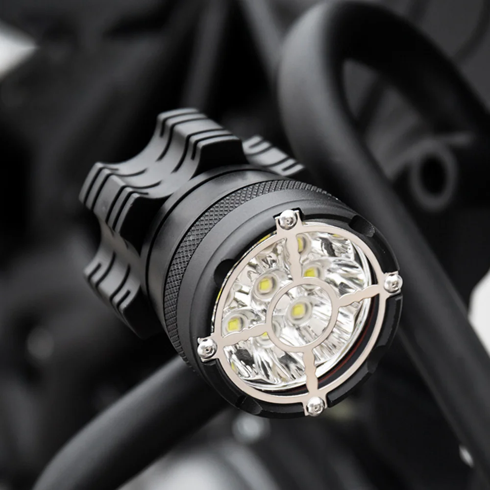 9 LED Motorcycle Auxiliary Headlight, 12V White Light Driving Lamp with Steady and Strobe Modes, Waterproof Motorcycle Spotlight