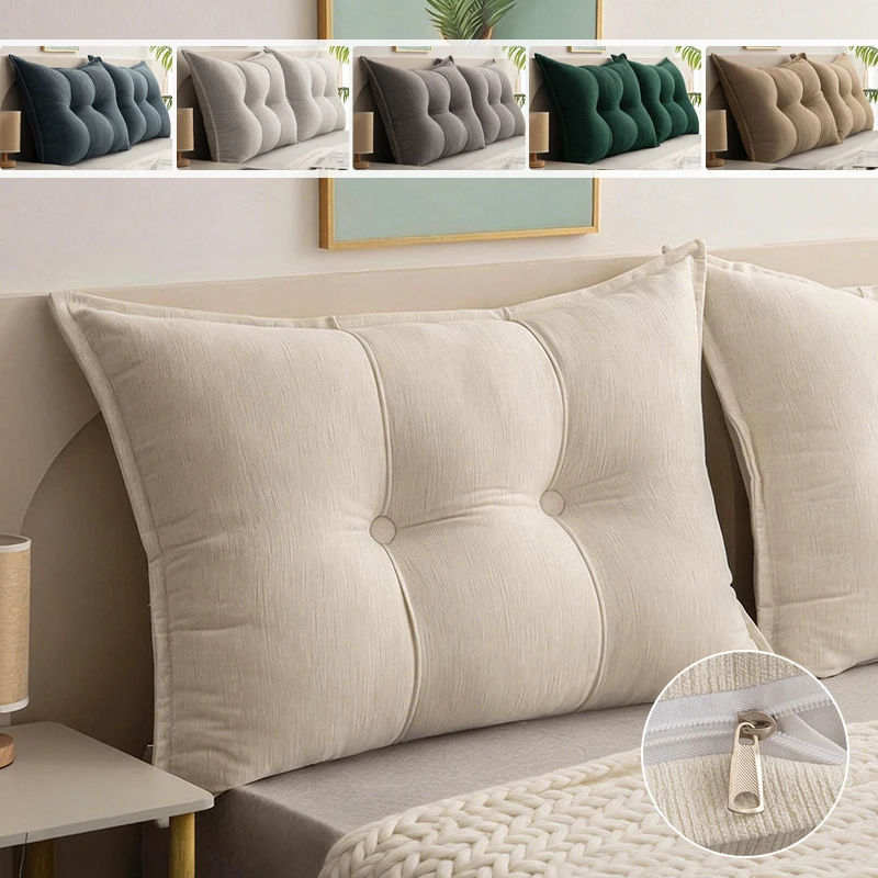 

Removable and Washable High Elasticity PP Cotton Filled Cushion Sofa Head Large Backrest Solid Color Waist Protection Pillow