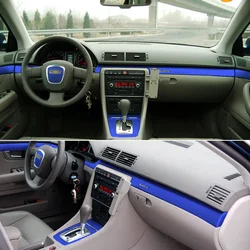 For Audi A4 B6 B7 2002-2008 Interior Central Control Panel Door Handle 5D Carbon Fiber Stickers Decals Car styling Accessorie