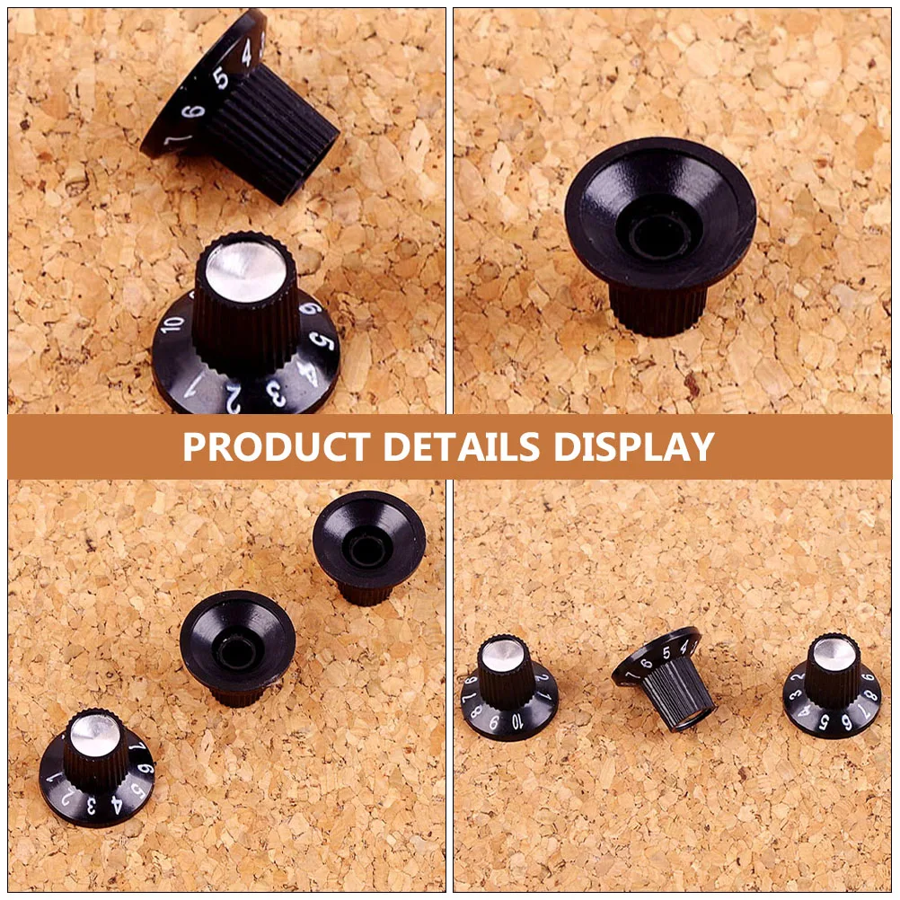 

3 Pcs Black Plastic Electric Guitar Knobs for Pedals Potentiometer Control Amplifier Speakers Accessories Durable Long Life