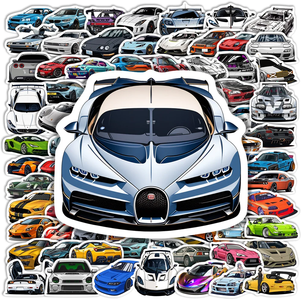 Coole Sportwagen-Aufkleber, JDM-Vinyl-Aufkleber, Kinderspielzeug, wasserfest, DIY, dekorativ für Laptop, Telefon, Gepäck, Flaschen, Sammelalbum, Tagebuch