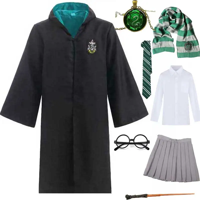 Unisex Witch Wizard Robe Cloak Horror Costume Magic College Hermions Granger Style Witchcraft Halloween Costume