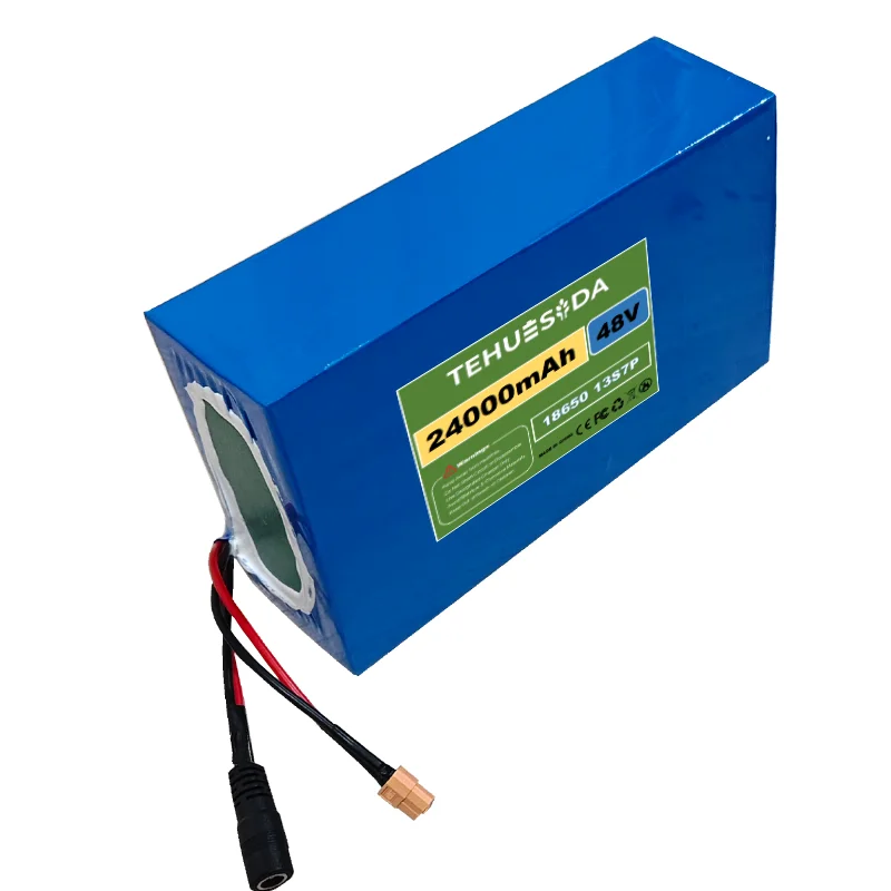 48V  24Ah 13S7P Rechargeable Lithium Battery Pack 18650 48V 24000mAh  with BMS  20A for 500-1000W Electrical  Machinery+charger