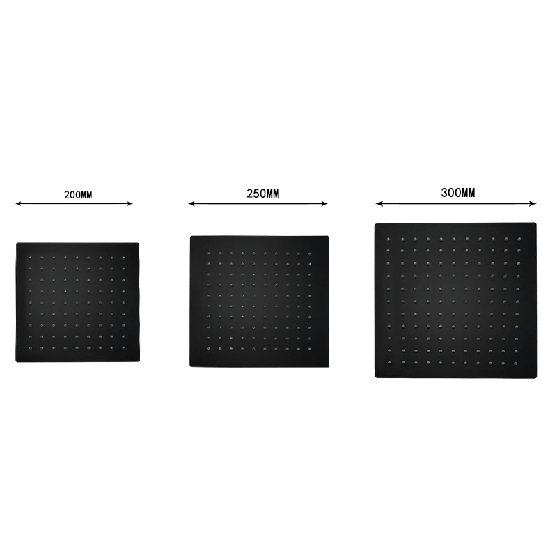 High Quality 8/10/12 Inch Square Stainless Steel High Pressure Rain Shower Head Large Flow Pressurized Bathroom Shower