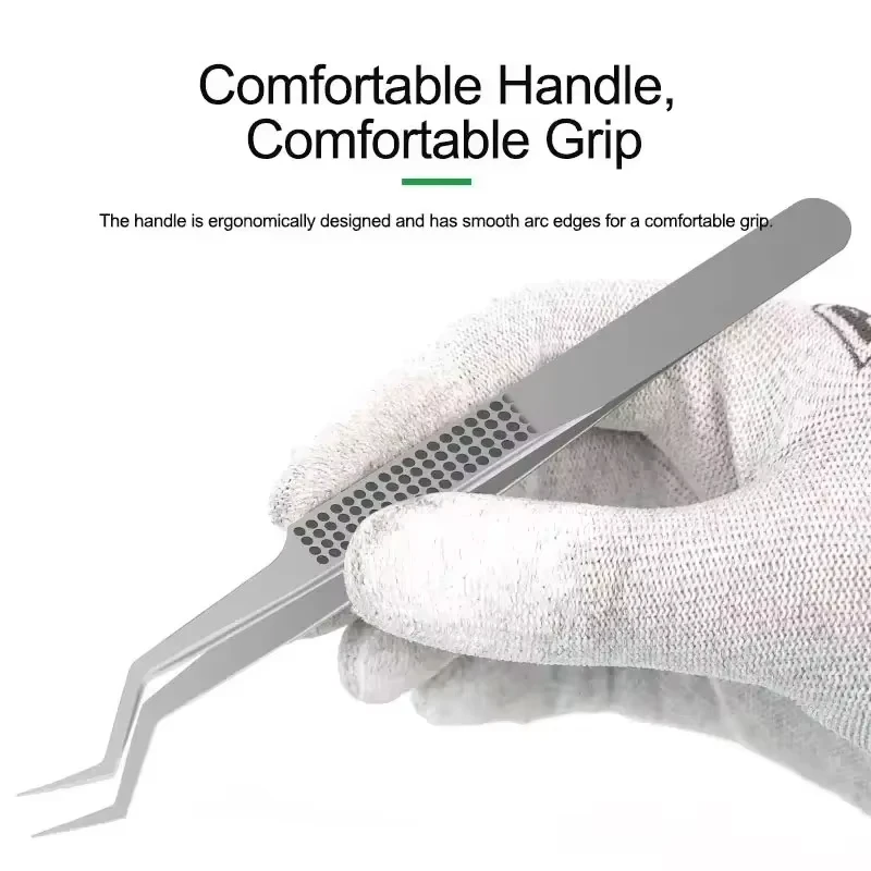 RELIFE ST-20 Chip Positioning Tweezers High Precision Flying Line Super Hard Tweezer for Soldering and IC Chip Micro-repair tool