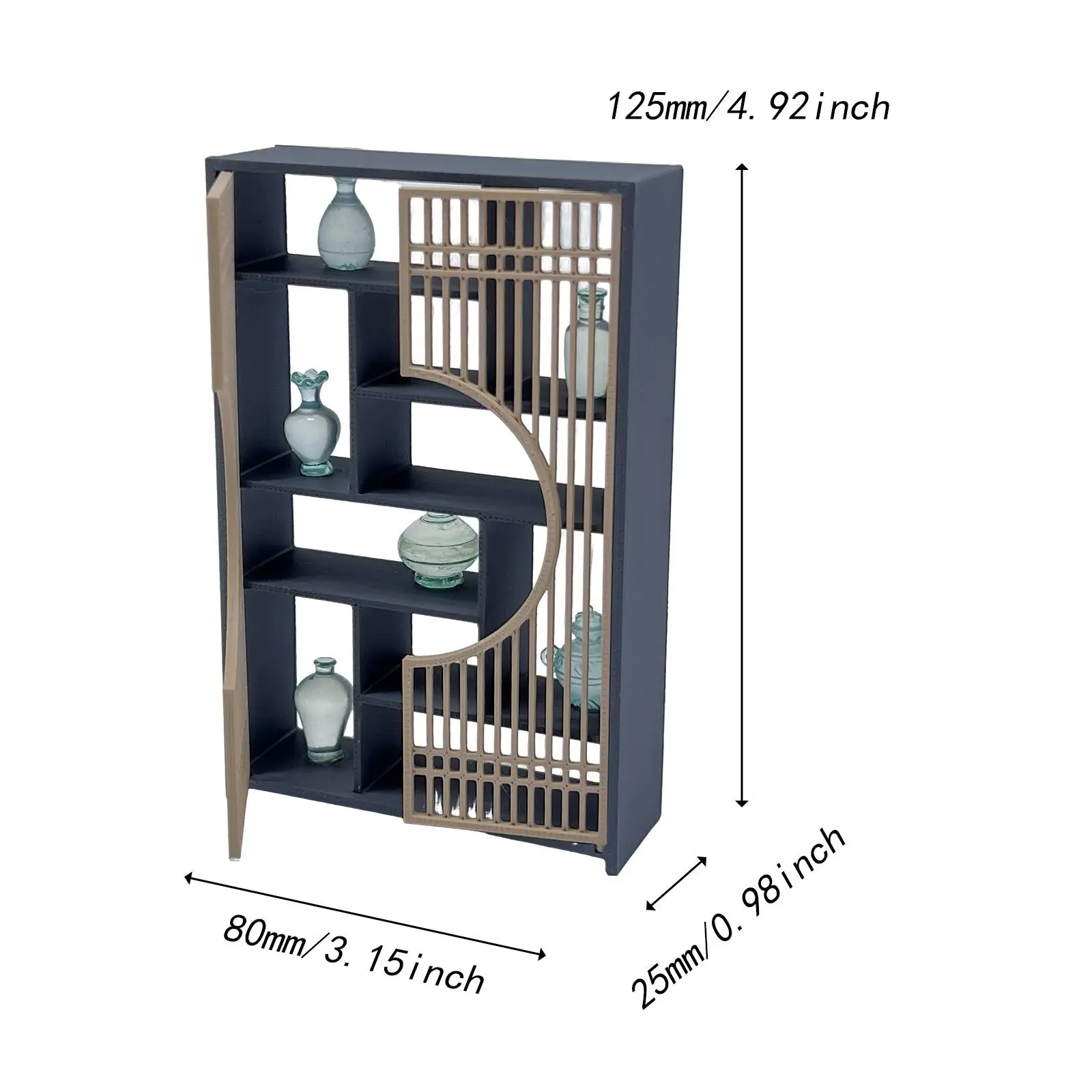 خزانة عرض مصغرة صينية نموذج 1:12 مقياس الحرف DIY بها بنفسك مشهد الحياة المقتنيات الصغيرة الاطفال التظاهر اللعب لعبة حلية ديكور