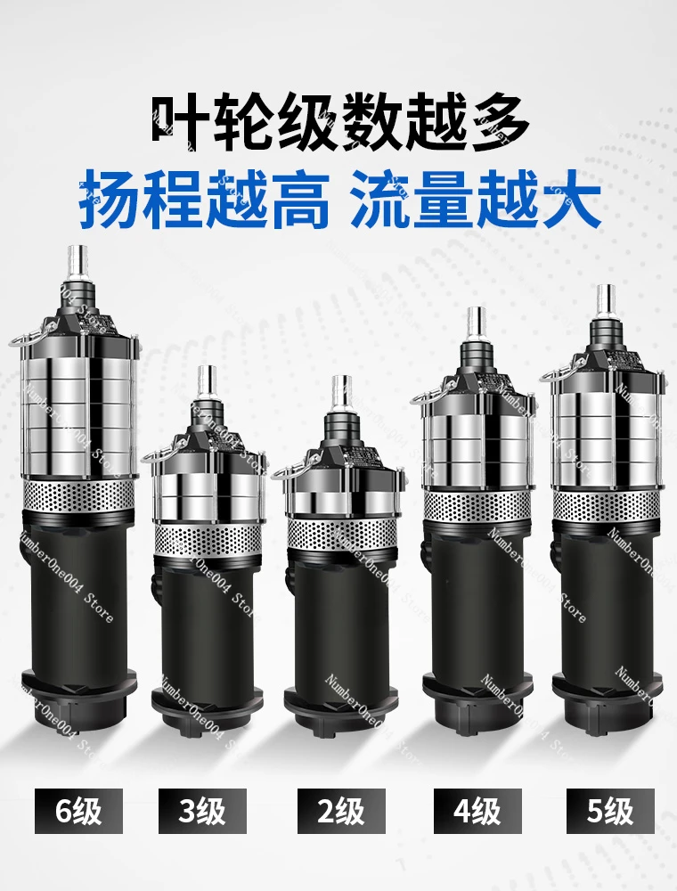 Multi-Stage Submersible Pump Pumping Household 220V Single-Phase High-Lift Household Deep Well Pumping 380V Three-Phase