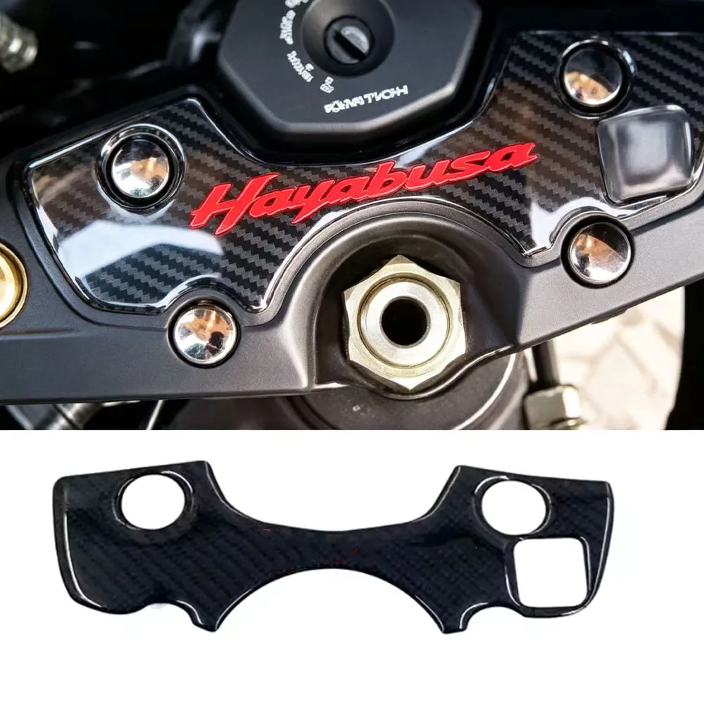 For Suzuki GSXR1300 GSXR 1300 Hayabusa Carbon Fiber Front Upper Clamp 3D Stickers Decal Protection Pad 2008 2009 2010 2011 2012