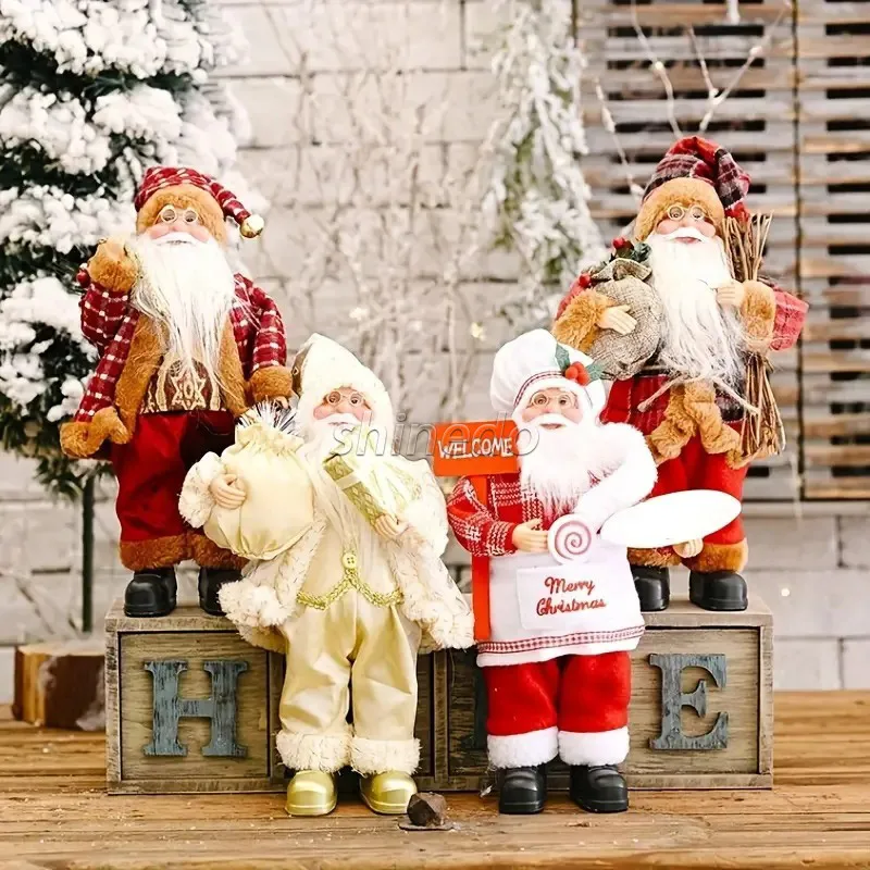 Christmas decoration standing posture Father Christmas doll creative new Christmas backpack old man doll ornaments home decor