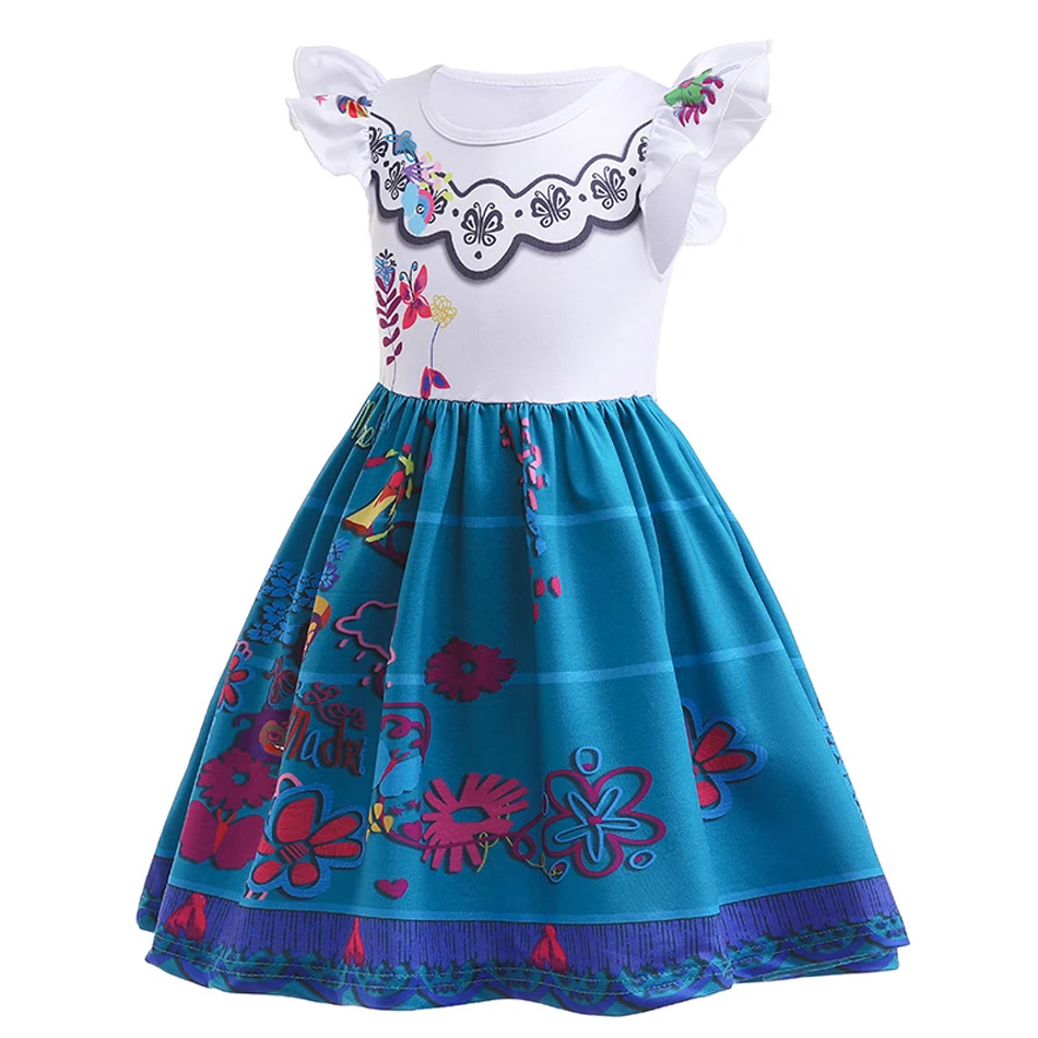 Mirabel Isabela Cosplay Princess Dress Kids Encanto Charm Costume Girls Halloween Children\'s Day Birthday Party Holiday Clothes