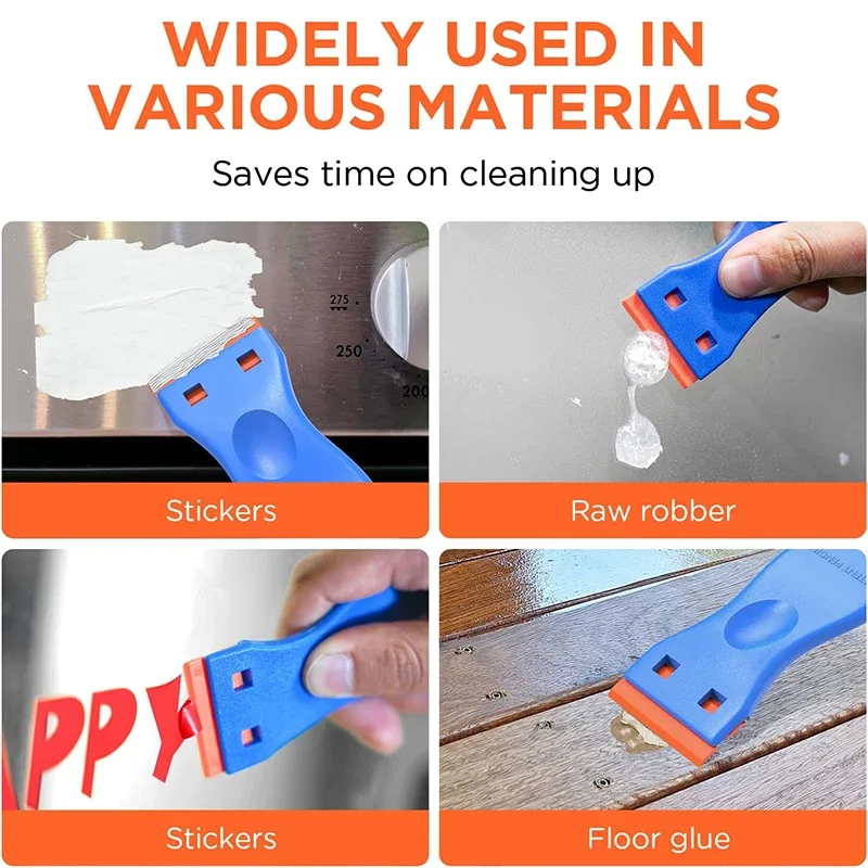 2Pcs Plastic Razor Blade Scrapers Glue Remover with 20Pcs Blades Car Glass Cleaning Razor Scraper for Removing Stickers Labels image 6