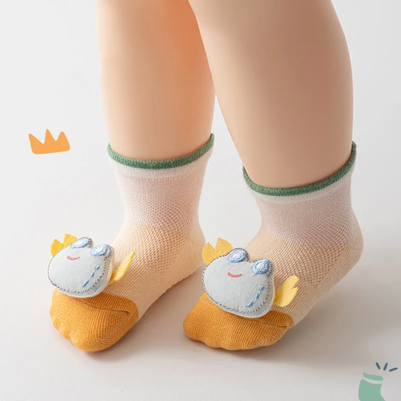 

Cute Cartoon Baby Cotton Socks Summer Mesh Sock Thin Breathable Newborn Footwear 0-1Year Boy Girl Children Middle Tube Socks