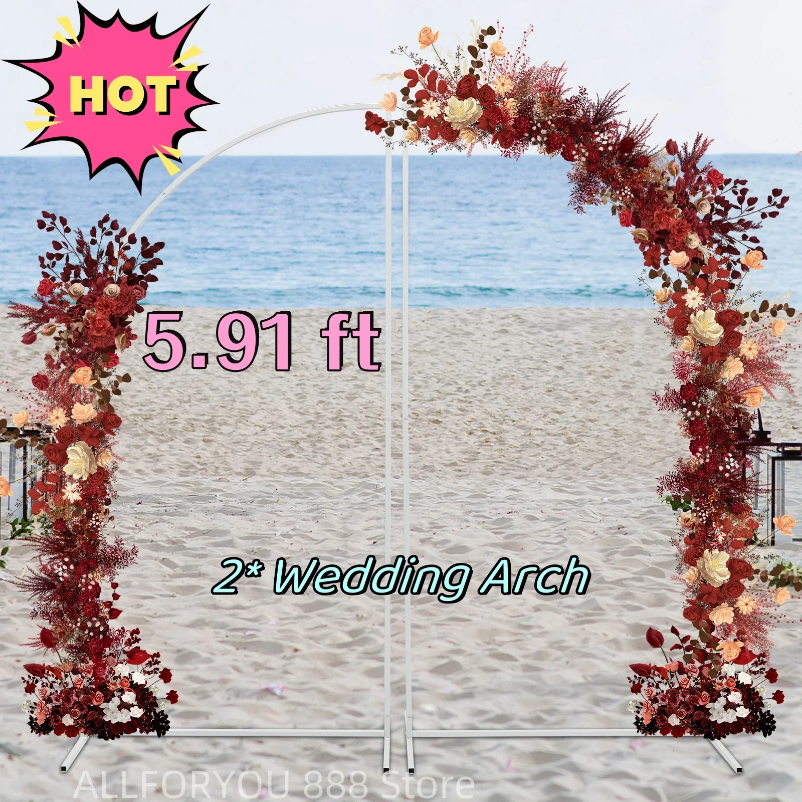 

5,91 фута набор из 2 металлических арочных фоновых подставок, свадебная арка, цветочная рамка для украшения, фотографии, свадебных предложений