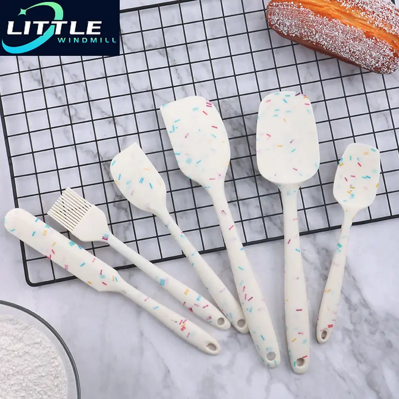 

6pcs/set Silicone Spatula Pastry Cake Scraper Non Stick Butter Spreader Jar Blender Kitchen Cooking Baking Accessories