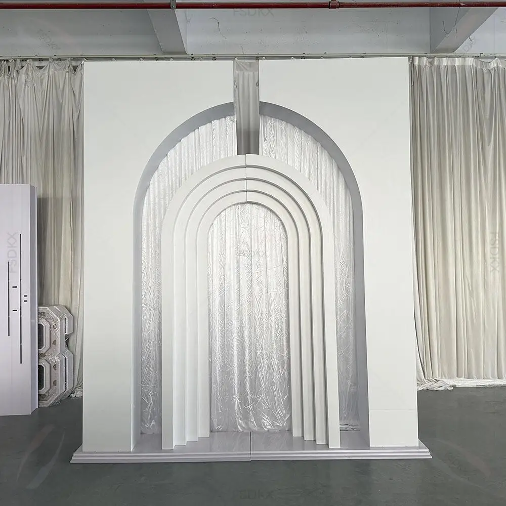

Popular PVC Close Panel Wedding Ripple Backdrop Luxurious Elegan tParty Backdrop Stand