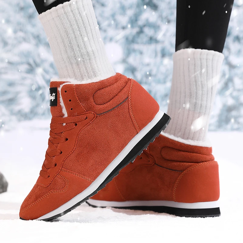 Winter Frauen Stiefel Casual Warme Stiefeletten Schuhe Turnschuhe 2025, Winter Plüsch Fell Frau Schuhe Komfortable Plattform Schnee Stiefel
