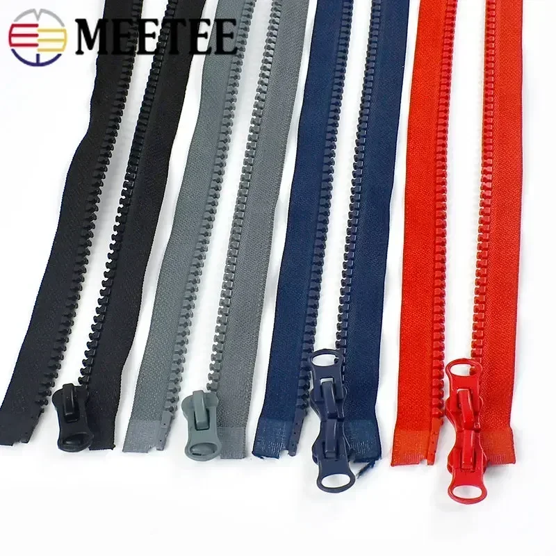 1Pc 8# Resin Zipper 50/60/70cm Single Slider Zippers for Jacket 80/90/100cm Double Puller Zip Clothes Sew Long Zips Repair Kit