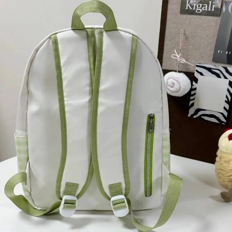 Patchwork Contrast Color Chic Dot Letter Print Backpack Y2k Aesthetic Kawaii Sweet Schoolbag Casual Fashion All Match Backpacks