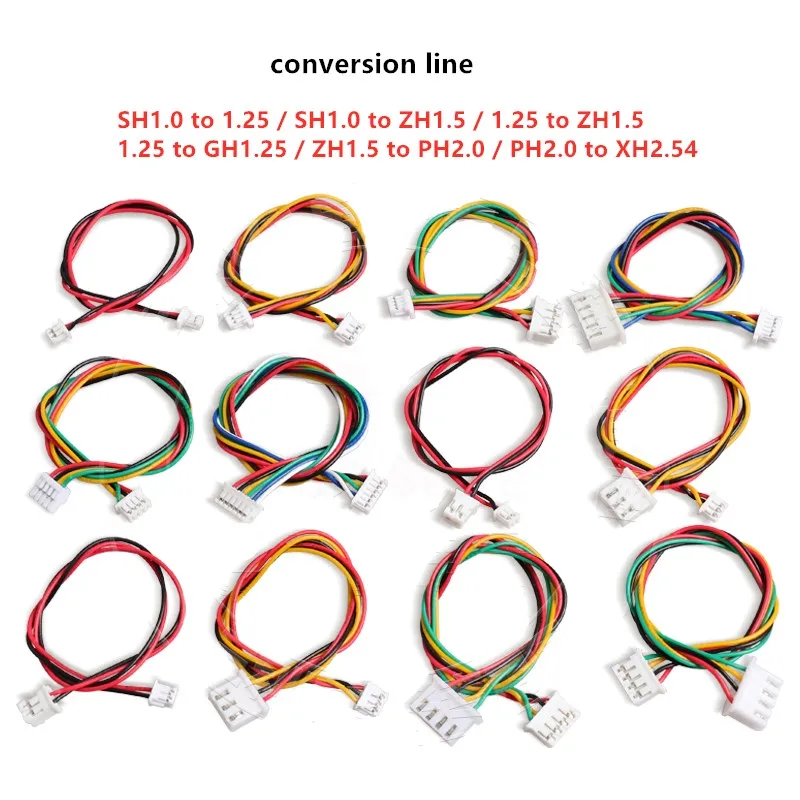 10 Stück SH1.0 zu 1.25 zu GH1.25 zu ZH1.5 zu PH2.0 zu XH2.54 Adapterkabel, Konvertierungskabel, Anschlusskabel 28AWG – Detail 1