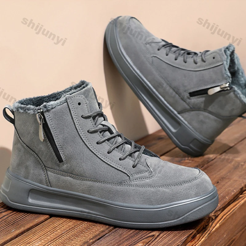Men Snow Boots Winter New Plush Cotton Shoes Cold Snow Resistant Cotton Boots Couples Outdoor Casual Shoe Fashion Short Booties image 6