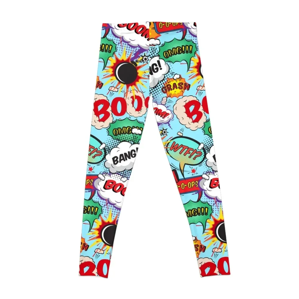 Comic Bang Boom OMG Crash WTF POW OPS Dresses Leggings Jogger pants legging gym Women's sportswear Womens Leggings