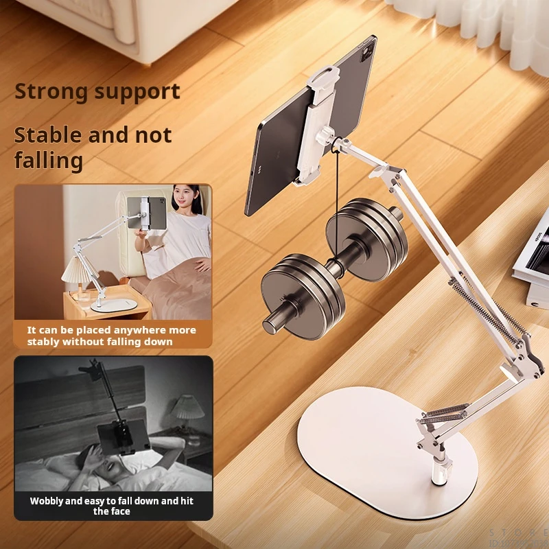 Multi-Angle Adjustable Carbon Steel Tablet Stand Holder,for 4.7''- 12.9'' Screen Surface Pro, IPad Pro 11/12.9, IPad, (White)
