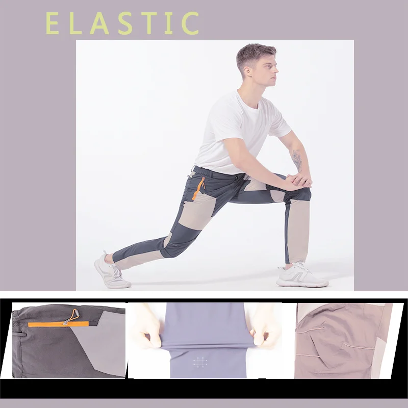 Imagem -05 - Calça Elástica Impermeável Masculina Esporte ao ar Livre Secagem Rápida à Prova de Vento Trekking Escalada Resistente ao Desgaste Respirável Verão