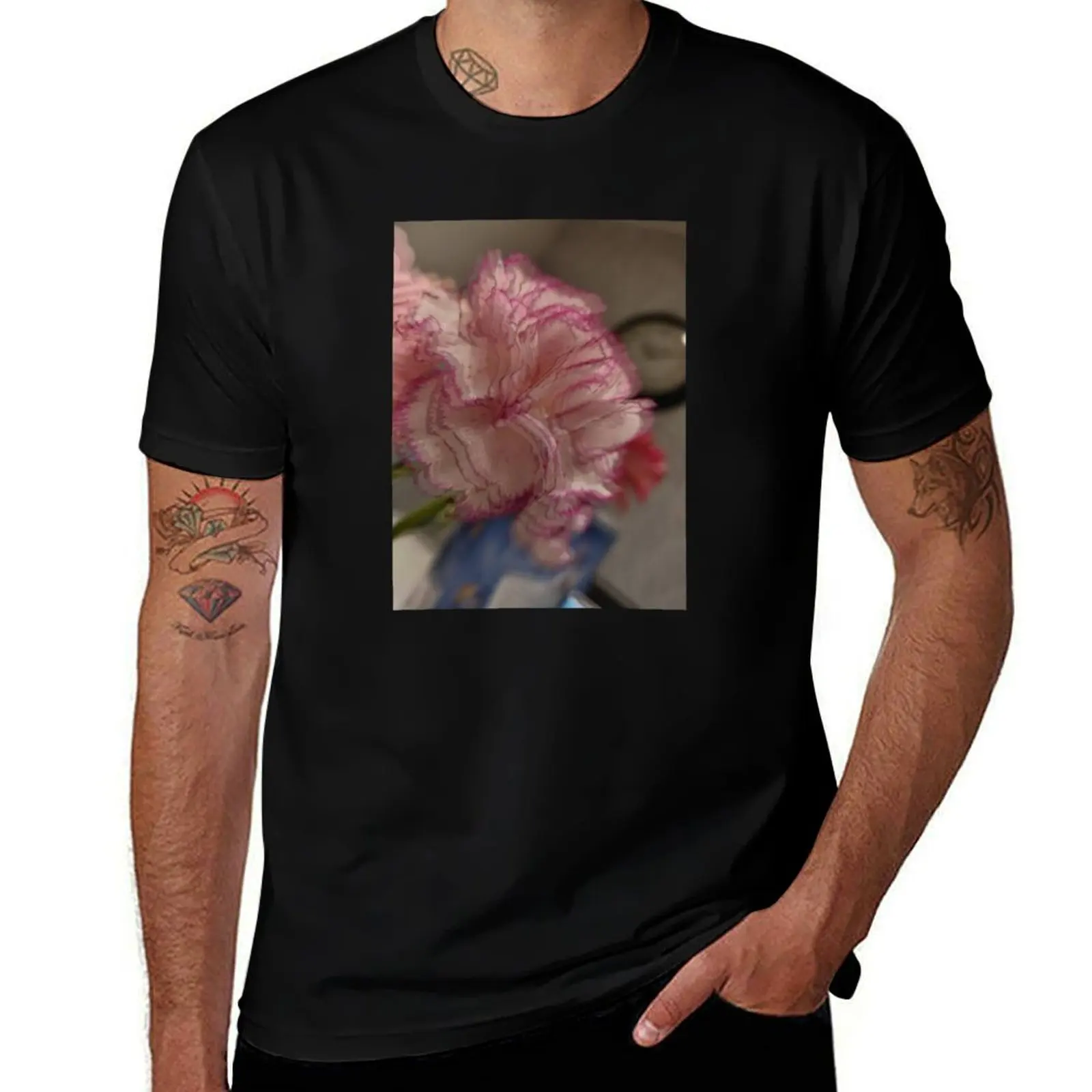 

glitch flower T-Shirt gifts for boyfriend oversized graphic tee anime stuff plus size men clothing