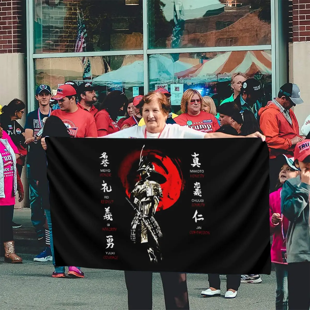 Bushido Code Virtues Samurai Sword Japanese Ronin Katana Summer Style Holiday Pattern More Colors Flag