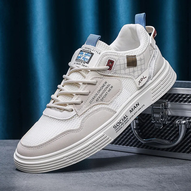 2025 zapatos nuevos de verano para hombre, zapatos blancos pequeños transpirables de caña baja, zapatos de moda para hombre, zapatos deportivos