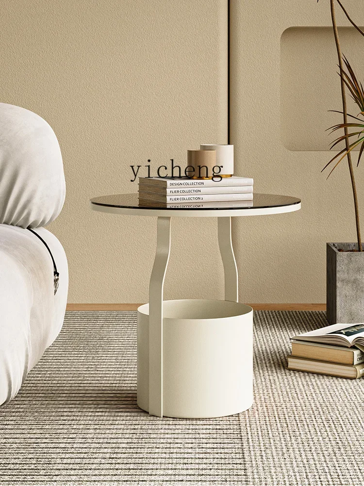 TQH Cream Wind Mini Coffee Table Living Room Household Sofa Side Table Bedside Creative Small Coffee Table