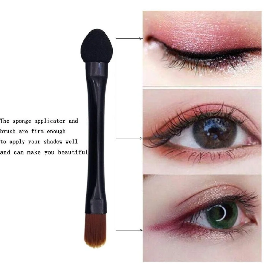 20 stuks oogschaduwborstel, wegwerp wenkbrauwborstel, draagbare schuine wenkbrauw eyelinerborstel, twee in één make-upborstel, oog s