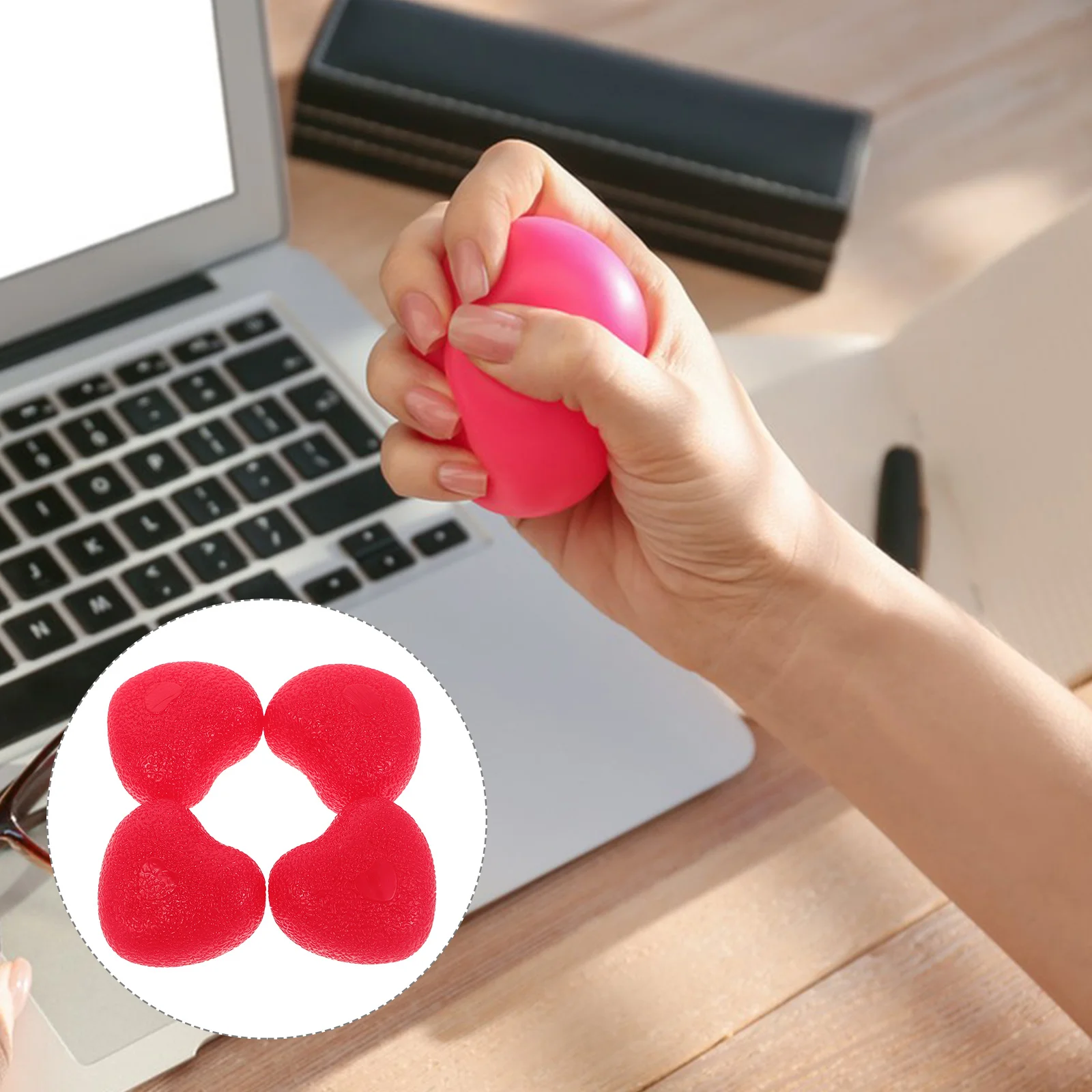 

4Pcs Heart-Shaped Grip Strength Balls Hand Finger Exercisers Wrist Exercise Ball Hand Grip Strengthener Therapy Stress Relief