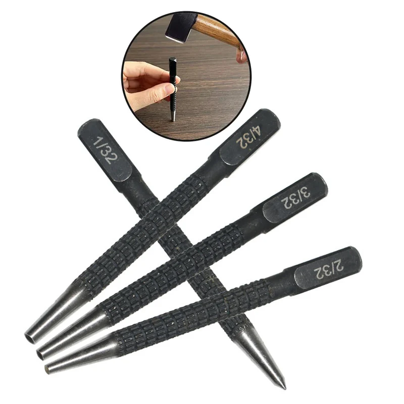 

4Pcs Non-Slip Center Punch Set Concave Manual Center Punch Metal Positioning Punch Drilling Bits Fixer For Wood Ceramic Tile