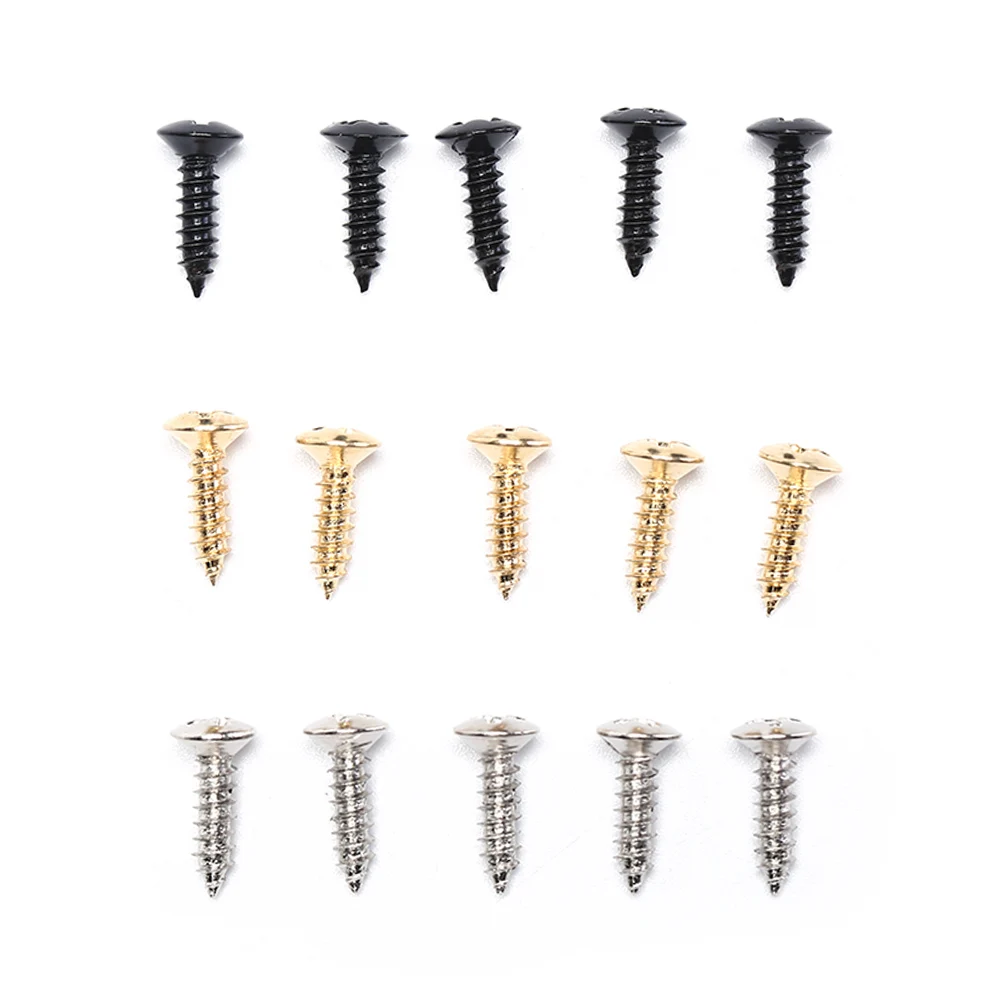 Electric Guitar Screws For Pickguard Back Plate Mount DIY Luthier Tool Gold Silver Balck 3 * 12mm 25Pcs