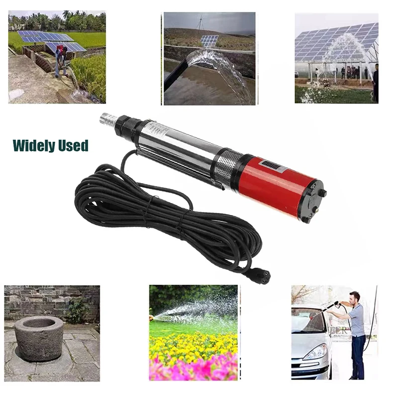 12V/24V/48V High Lift 55m Submersible Pump DC Screw Deep Well Pump for Garden Home Agricultural Irrigation Solar Water Pump