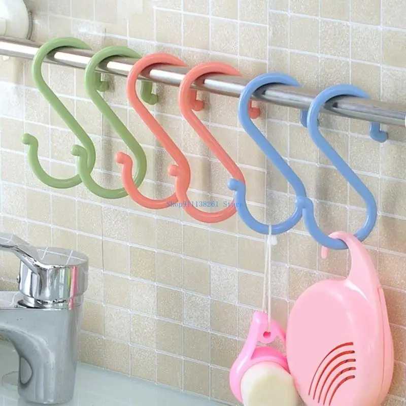 

H05E S Hooks Set of 8 Plastic Portable Multipurpose Hanger for Home Kitchen Bedroom Wardrobe Clothes Coat