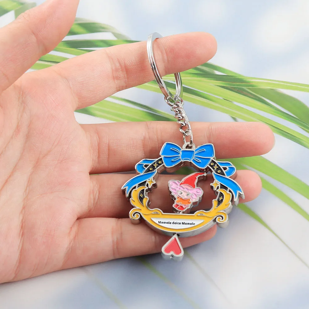 Memole Blumenkranz-Schleife Drehbarer Schlüsselanhänger Niedlicher Anime-Mädchen-Schlüsselring Retro-Rucksack-Accessoire Perfektes Geschenk für Freunde – Detail 6