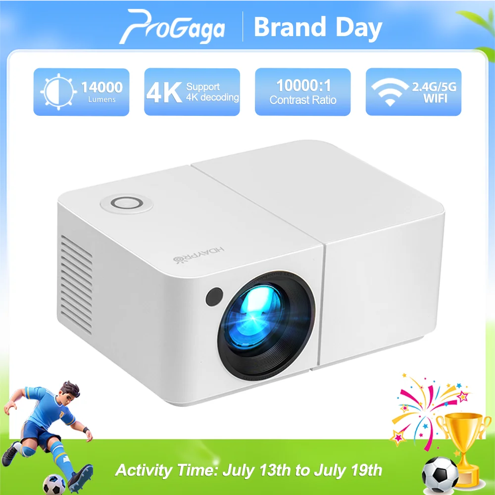 

HD300 Mini Projector 4K Full HD 1080P 450ANSI Smart 5G WiFi BT Smart Home Theater Cinema Projector Portable Movie Video Beamer