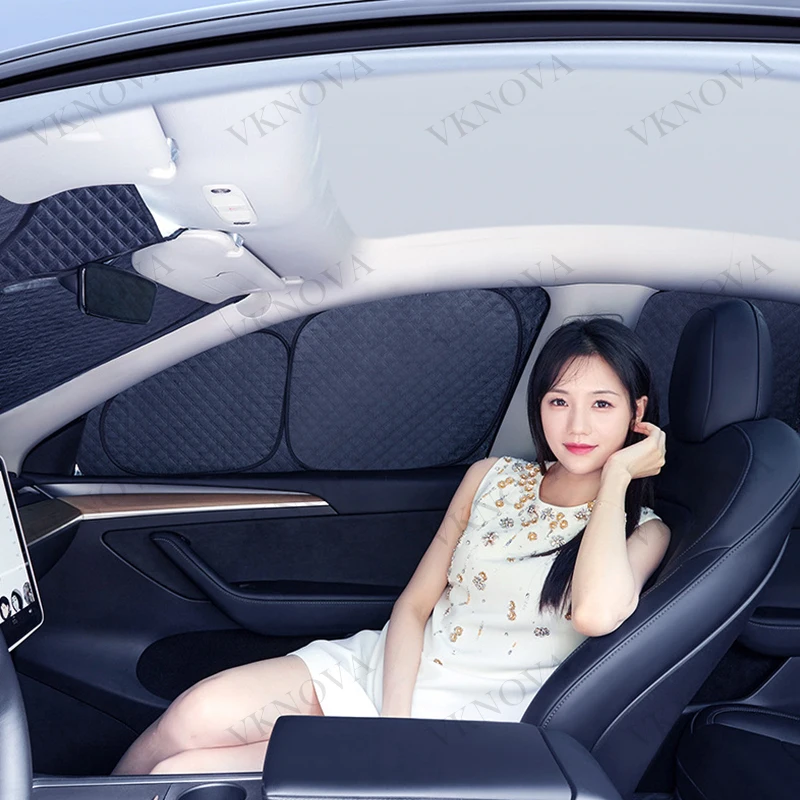 Upgrade Privacy Sunshade For Tesla New Model YL Launch2026 Front Side Window Sun Shades Windwhield Blind Shading Outdoor Camping