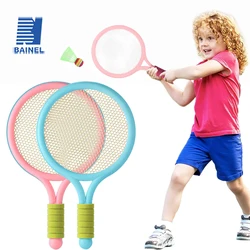 Crianças raquetes de badminton conjunto leve crianças tênis badminton brinquedo crianças raquetes de tênis com bolas para jogo da família