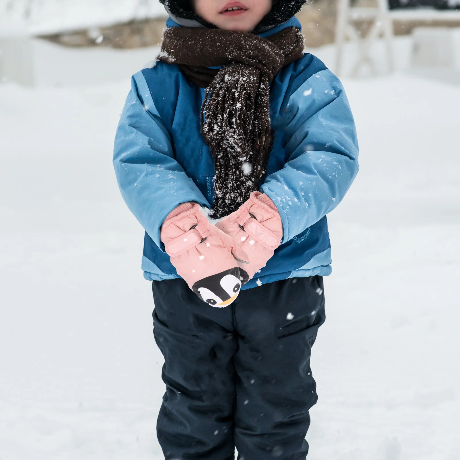 

1Pair Kids Ski Gloves Children's Warm Winter Waterproof Cartoon Gloves Warm Mitten Durable Soft Comfortable Winter Mitten