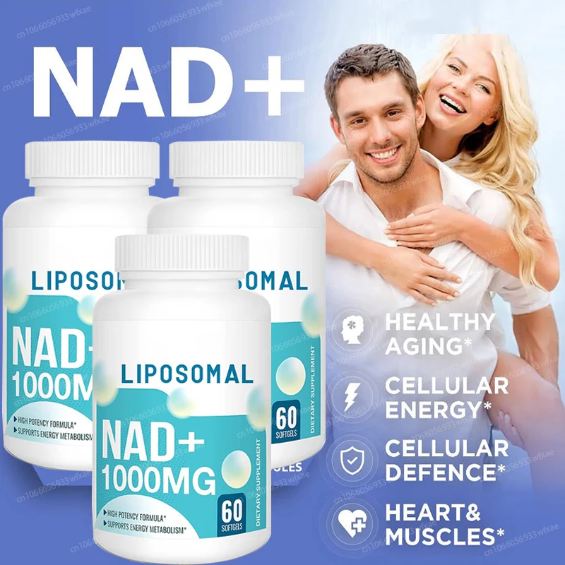 Liposomal Pure NAD + Supplement 1000mg DNA Repair Anti-Aging Cellular Energy Muscle Recovery Brain Function