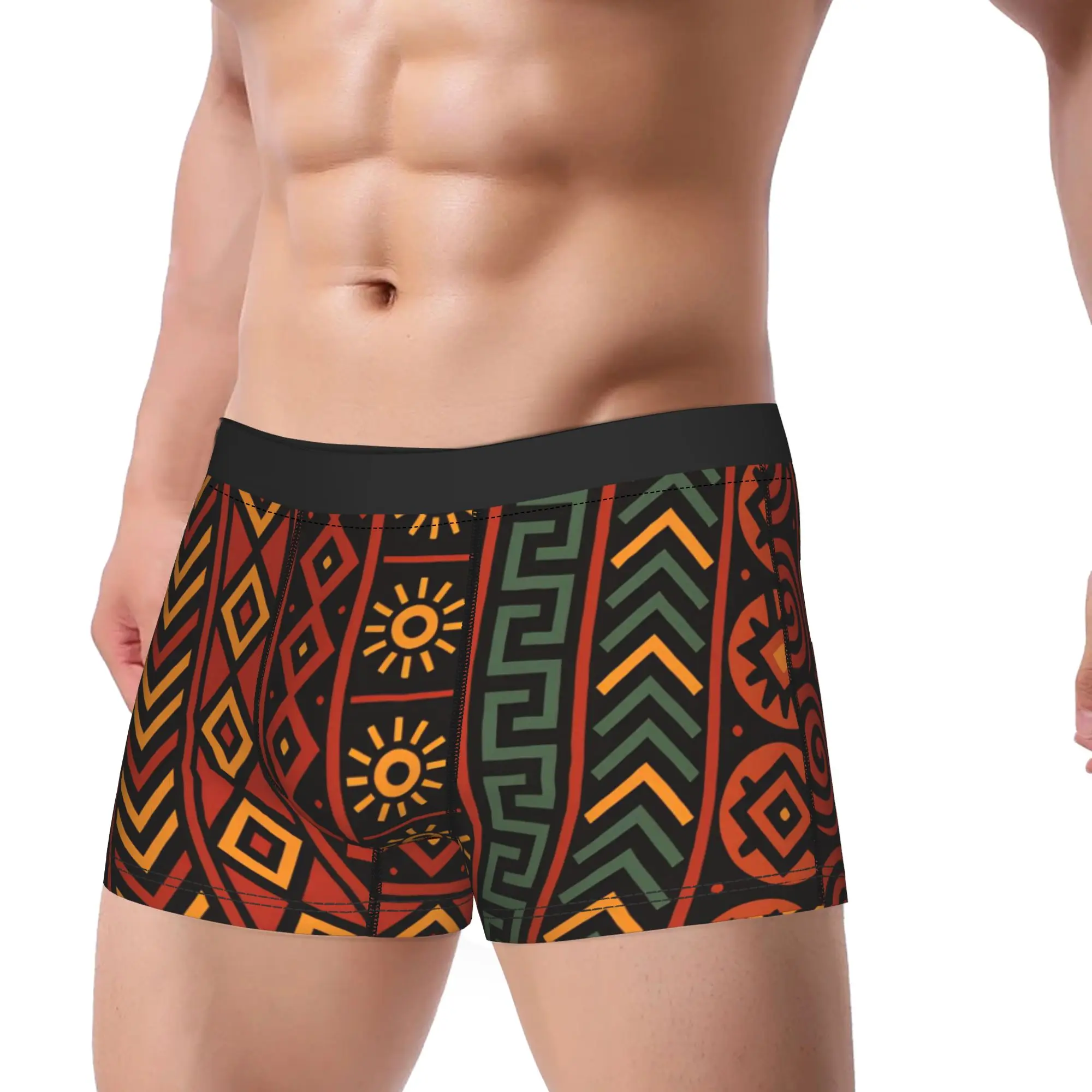African Tribal Patterns Boxershorts  3D Pouch Underwear High Quality Print Shorts Briefs Funny Men Panties Plus Size